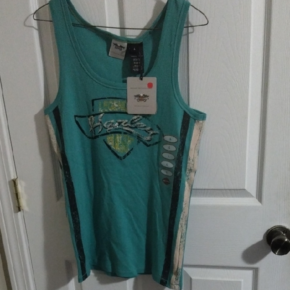 🌲Harley-Davidson Aqua Sleeveless Top
